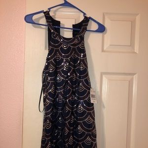 NAVY BLUE SEQUINED DRESS!